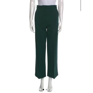 Sandro Womens Green High Rise Wide Leg Work Trousers Pants Size XS